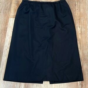 Vintage Pendleton Womens Plus Black 100% Virgin Wool Skirt Midi Lined Size 20